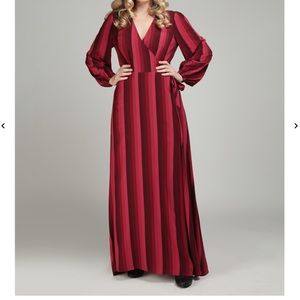 Collectif Emberly Midnight Stripe Maxi Wrap Dress